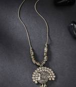 Women gold-plated peacock design pendant with chain