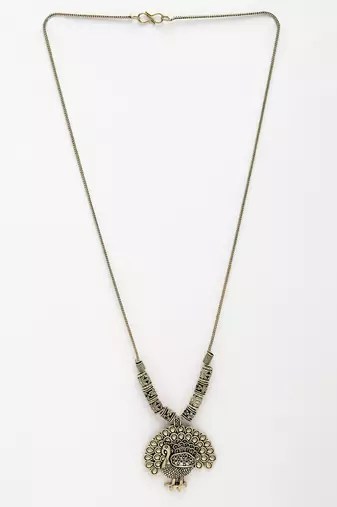 Women gold-plated peacock design pendant with chain