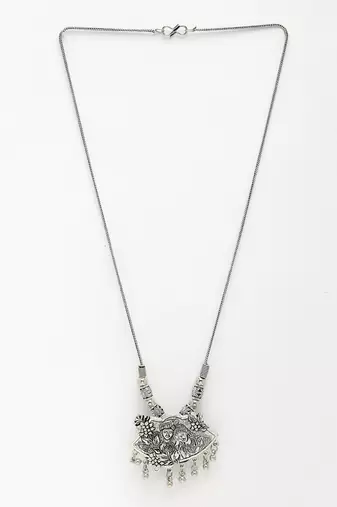 Women silver-toned radha krishna pendant with chain
