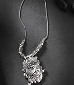 Women silver-toned krishna pendant with chain