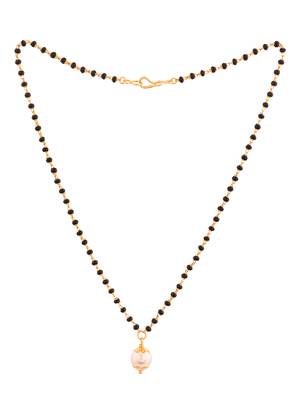 Black beads mangalsutra (with cap) SHORT) and earrings set one gram gold 4