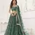 Glamorous Bottle Green Net With Sequins And Thread Embroidery Real Mirror Work Lehenga Choli For Wedding