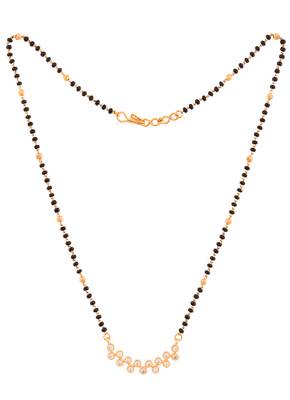 Black beads mangalsutra (with cap) and earrings set one gram gold 4