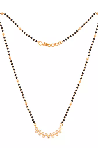 Black beads mangalsutra (with cap) and earrings set one gram gold
