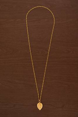 Golden 2 line chain with Cross in Leaf pendant -Kerala style mangalsutra one gram gold 2