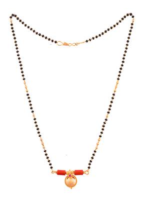 Black beads mangalsutra SHORT with single vati one gram gold 3