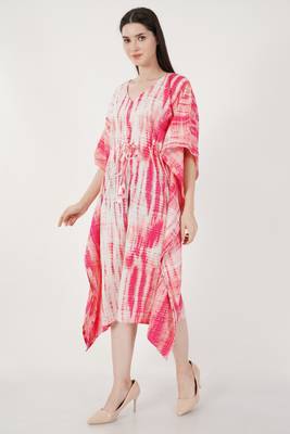 Urban sundari cotton dyed midi kaftan pink pack of 1 3