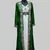Dark Green & White color Full Sleeves Handmade Two Piece Jacket Style Moroccan Kaftan