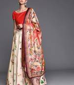 White Satin Silk Lehenga Choli Set With Dupatta