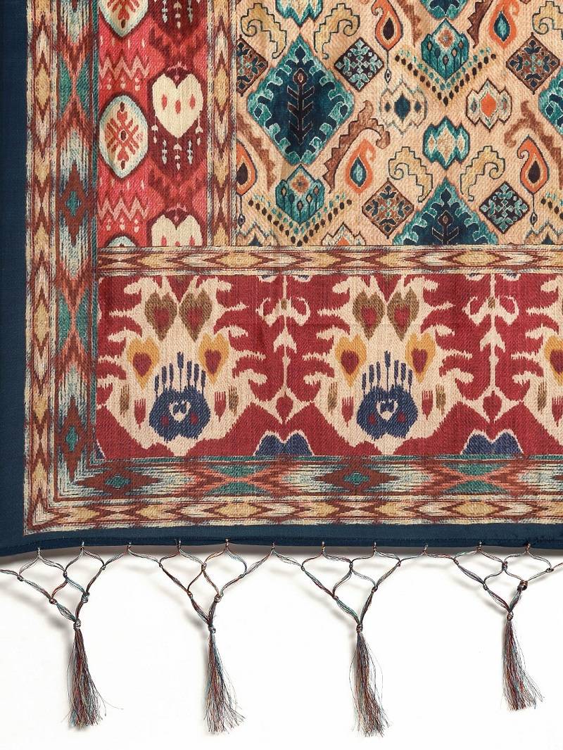 Blue Satin Silk Lehenga Choli Set With Dupatta