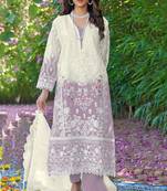 Purple color embroideried faux georgette semi stitched salwar suit