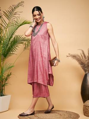 WINE LUREX SHORT KURTA 2