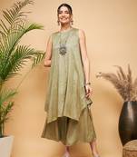 OLIVE LUREX SHORT KURTA