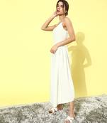 Cream dress multi organza print cape set