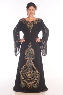Eleagnt Modern Arabic Kaftan Dress For Women Wedding Gown 1