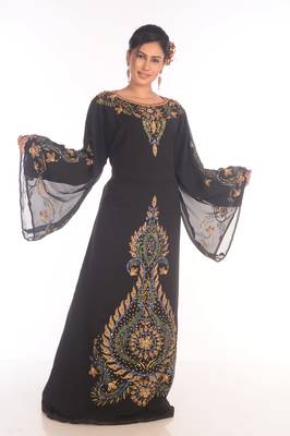 Eleagnt Modern Arabic Kaftan Dress For Women Wedding Gown 3