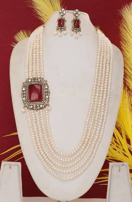Natural fresh water pearls set from hyderabad 1
