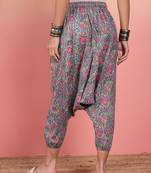 Pestal pink kantha floral jaal print harem pant