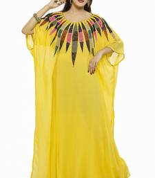 Yellow New Hand Embroidery Work By Al Mehraan Fashion For Women Gown