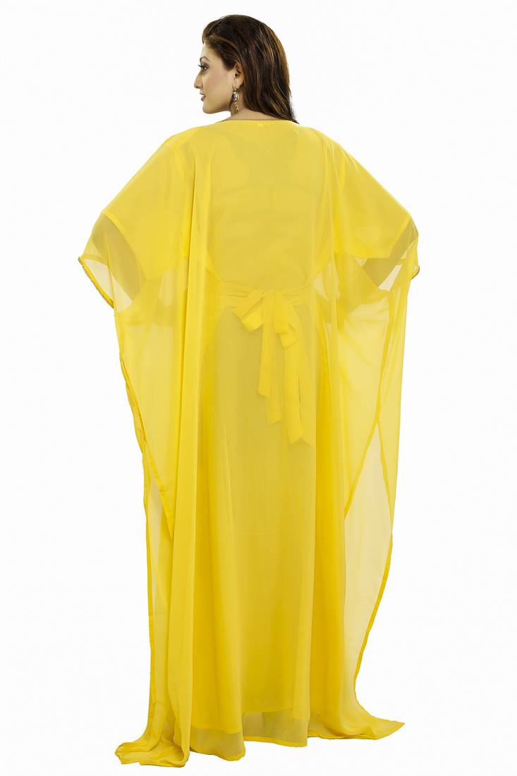 Yellow New Hand Embroidery Work By Al Mehraan Fashion For Women Gown