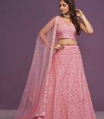 Beautiful Pink Malai Silk Lehenga Choli With Dupatta 