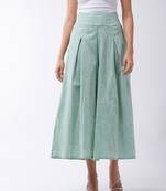 Green handloom palazzo