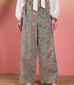 Grey kantha floral jaal print palazzo