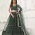 Women's Dark Green Butterfly Net With Tone Thread Work And Sandwich Embroidered Work Lehenga Choli For Wedding