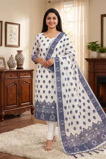  handloom banarasi resham cotton weaved dress material