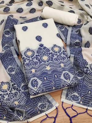  handloom banarasi resham cotton weaved dress material 3