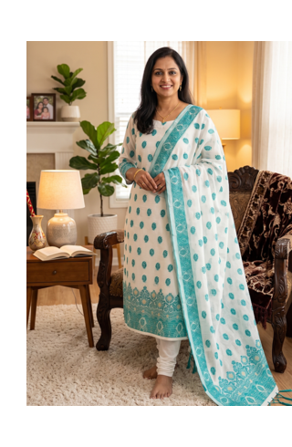  handloom banarasi resham cotton weaved dress material 2