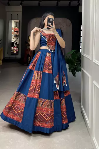 Women's Cotton Navratri Special Lehenga Choli Set