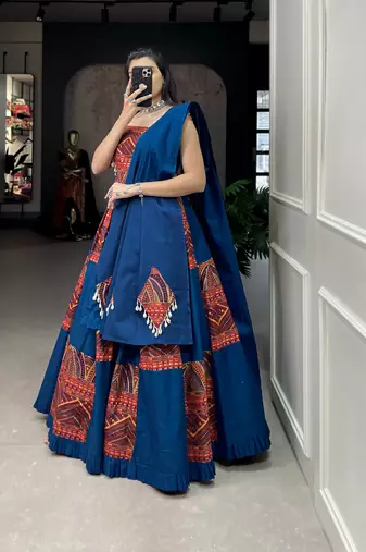 Women's Cotton Navratri Special Lehenga Choli Set