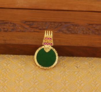 Kerala style gold plated palakka pendant 2