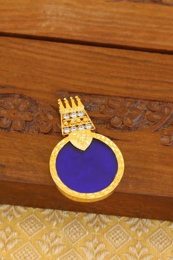 Kerala style gold plated palakka pendant