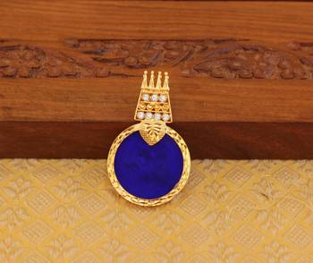 Kerala style gold plated palakka pendant 2