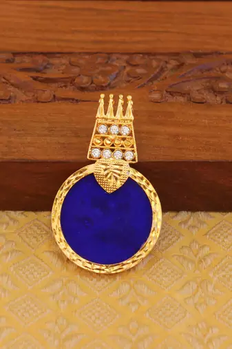 Kerala style gold plated palakka pendant