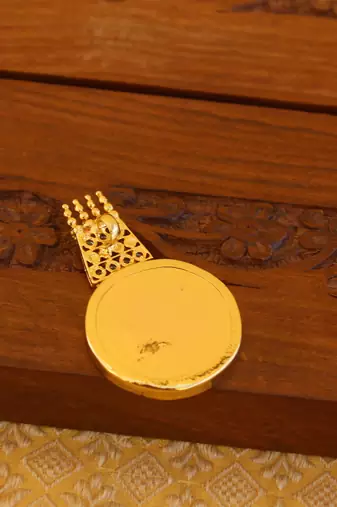 Kerala style gold plated palakka pendant