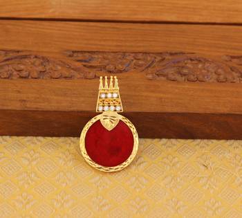 Kerala style gold plated palakka pendant 2