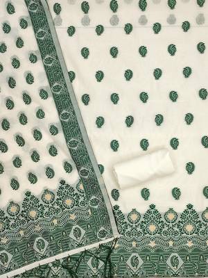  handloom banarasi resham cotton weaved dress material 4