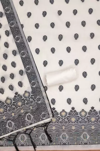  handloom banarasi resham cotton weaved dress material