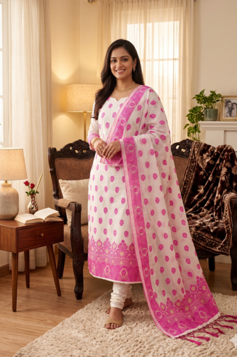  handloom banarasi resham cotton weaved dress material