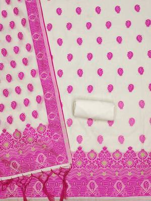 handloom banarasi resham cotton weaved dress material 4