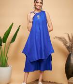 INK BLUE POPLIN SHORT KURTA
