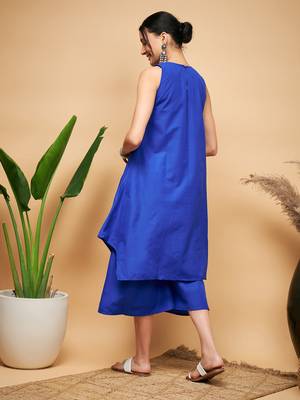 INK BLUE POPLIN SHORT KURTA 3
