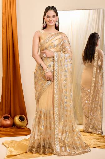Soft Net Embroidery Saree & Soft Net Blouse