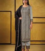 Light grey color rangoli Silk Blend embroidered trendy salwar kameez