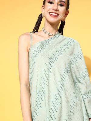 Women's Rayon Printed Asymmetric Kurta Palazzo Set 4