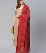 Women's Gold Print Rayon Straight Kurta Pant Dupatta Set