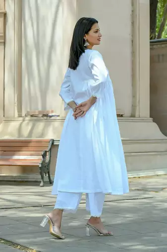 Aprajita - white cotton kurta coord set